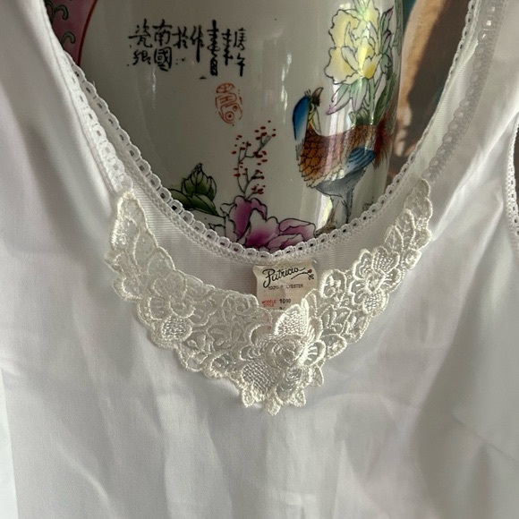 Vintage White Lace Trim Chemise 34 inch - Picture 4 of 14